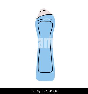 Détergent chimique dans une bouteille en plastique. Illustration de Vecteur