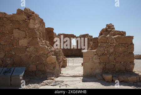 Ruines du 5ème siècle après J.-C. église byzantine, son abside était sur le côté est et il avait un sol en mosaïque, il a été détruit par un tremblement de terre Banque D'Images