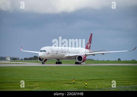 Le tout nouveau Virgin Atlantic Airbus A350 quitte Manchester pour Las Vegas Banque D'Images