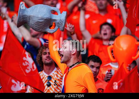 Fan von Niederlande GER, Niederlande v. Tuerkei, Fussball Europameisterschaft, UEFA Euro 2024, Viertelfinale, 06.07.2024 Foto : Eibner-Pressefoto/Marcel von Fehrn Banque D'Images