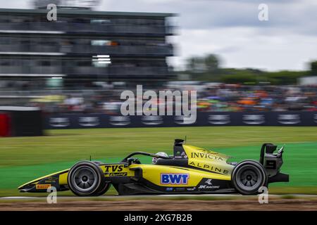 09 MAINI Kush (ind), Invicta Racing, Dallara F2 2024, action lors de la 8ème manche du Championnat FIA de formule 2 2024 du 5 au 7 juillet 2024 sur le circuit de Silverstone, à Silverstone, au Royaume-Uni Banque D'Images