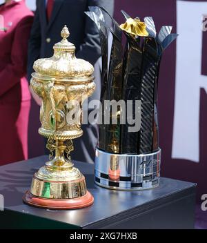 Circuit de Silverstone, Northamptonshire, Royaume-Uni. 7 juillet 2024. Formule 1 2024 Qatar Airways Grand Prix de F1 de Grande-Bretagne ; jour de la course ; trophées de championnat crédit : action plus Sports/Alamy Live News Banque D'Images