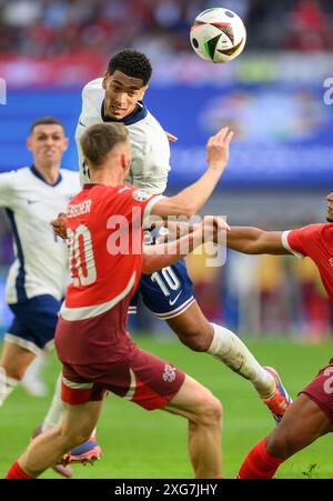 Düsseldorf, Allemagne. 6 juillet 2024 - Angleterre v Suisse - Championnats UEFA Euro 2024 - quart de finale - Düsseldorf. Jude Bellingham en action contre la Suisse. Crédit photo : Mark pain / Alamy Live News Banque D'Images