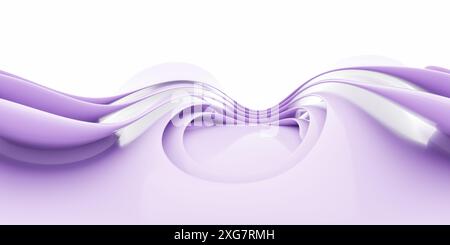 Abstrait violet et blanc onde 360 carte de l'environnement panoramique carte de l'environnement vr Banque D'Images