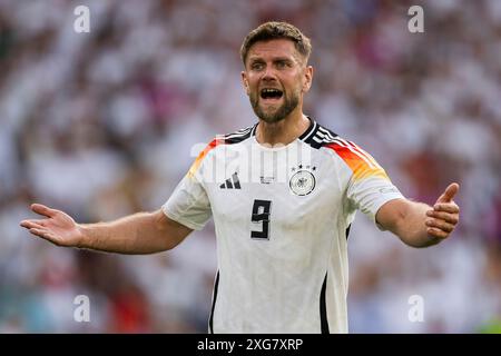 Stuttgart, Allemagne. 5 juillet 2024. L'Allemand Niclas Fullkrug réagit lors du match de football en quart de finale de l'UEFA EURO 2024 entre l'Espagne et l'Allemagne. Crédit : Nicolò Campo/Alamy Live News Banque D'Images