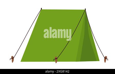 Tente verte pour camping. Illustration vectorielle plate. Illustration de Vecteur