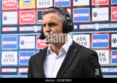 Paul Rowley entraîneur-chef des Red Devils de Salford aujourd'hui homme du match lors de l'interview post-match pendant le match Betfred Super League Round 16 Salford Red Devils vs Hull FC au Salford Community Stadium, Eccles, Royaume-Uni, le 7 juillet 2024 (photo par Craig Thomas/News images) dans, le 7/7/2024. (Photo de Craig Thomas/News images/SIPA USA) crédit : SIPA USA/Alamy Live News Banque D'Images