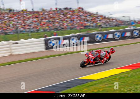 MotoGP allemand, jour de la course. 7 juillet 2024. Numéro 23 Ducati Lenovo Team coureur Enea Bastianini lors de la course au MotoGP Allemand crédit : action plus Sports/Alamy Live News Banque D'Images