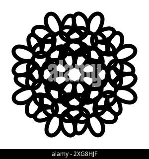 Motif abstrait noir et blanc de forme ronde Illustration de Vecteur