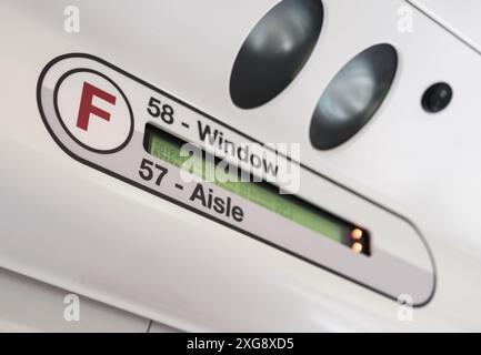 Une réservation de sièges numérique sur Un train au Royaume-Uni, avec Shallow Depth of Focus Banque D'Images