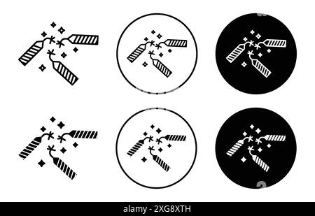 Collection explosive Firecracker Icon Vector logo Set pour l'interface utilisateur de l'application Web Illustration de Vecteur