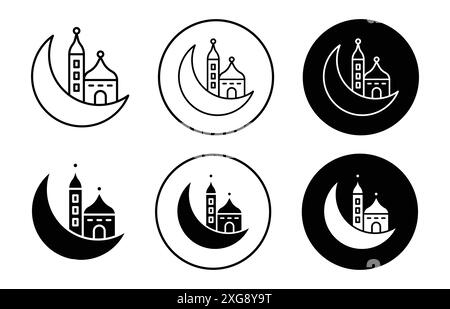 Collection de jeu de logo de vecteur d'icône de Ramadan islamique pour l'interface utilisateur de l'application Web Illustration de Vecteur