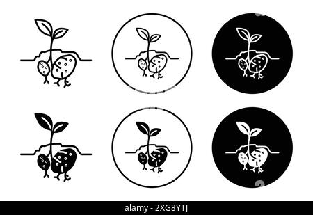 Collection de logo vectoriel d'icône de plante de pommes de terre pour l'interface utilisateur de l'application Web Illustration de Vecteur