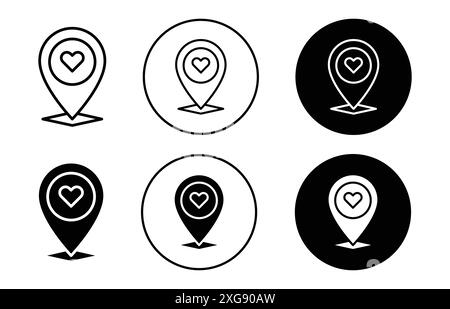 Collection de logo vectoriel d'icône de lieu de mariage pour l'interface utilisateur de l'application Web Illustration de Vecteur