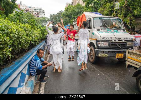 kolkata isckon ratha yatra célébration Banque D'Images