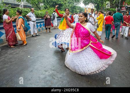 kolkata isckon ratha yatra célébration Banque D'Images