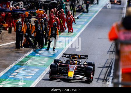 Silverstone, Royaume-Uni. 07 juillet 2024. Max Verstappen (NED) - Oracle Red Bull Racing - Red Bull RB20 - Honda RBPT lors de la course le jour 4, dimanche 7 juillet 2024 du Grand prix de formule 1 qatar Airways british 2024, prévu sur le circuit de silverstone du 5 au 7 juillet, 2024 crédit : Alessio de Marco/Alamy Live News Banque D'Images