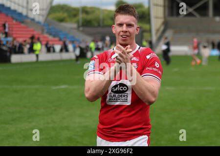 Manchester, Royaume-Uni. 07 juillet 2024. Le Salford Community Stadium, Stadium Way Eccles, Salford, Manchester, 7 juillet 2024. Betfred Super League Salford Red Devils vs Hull FC LOGHAN LEWIS de Salford Red Devils crédit : Touchlinepics/Alamy Live News Banque D'Images