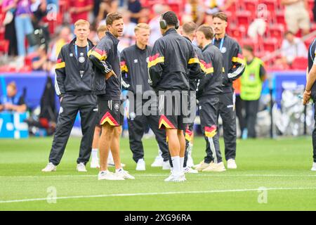 Thomas Müller, Mueller, DFB 13 Jamal Musiala, DFB 10 avant le match de quart de finale ALLEMAGNE - ESPAGNE 1-2 N.V. des Championnats d'Europe de l'UEFA 2024 le 5 juillet 2024 à Stuttgart, Allemagne. Photographe : Peter Schatz Banque D'Images