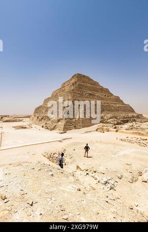 Saqqarah (Saqqarah, Sakkara), Pyramide à pas de Djéser (Djeser, Zoser), rive ouest du Nil, Gizeh, Egypte, Afrique du Nord, Afrique Banque D'Images