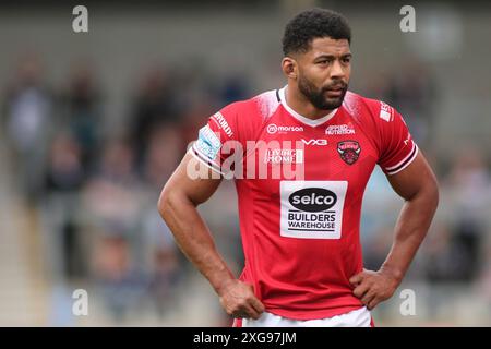 Manchester, Royaume-Uni. 07 juillet 2024. Le Salford Community Stadium, Stadium Way Eccles, Salford, Manchester, 7 juillet 2024. Betfred Super League Salford Red Devils vs Hull FC Kallum Watkins of Salford Red Devils Credit : Touchlinepics/Alamy Live News Banque D'Images