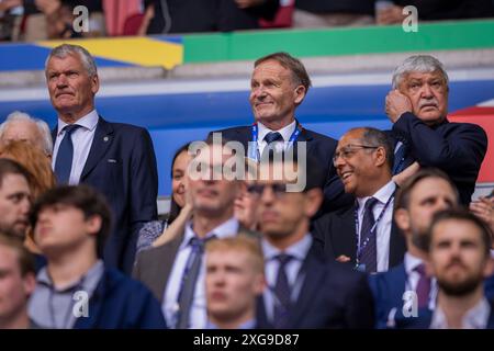 Dusseldorf, Allemagne. 06 juillet 2024. Hans Joachim Watzke Angleterre - Suisse Angleterre - Suisse 06.07.2024 Copyright (nur für journalistische Zwecke) by Banque D'Images