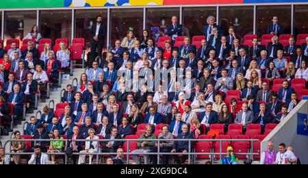 Dusseldorf, Allemagne. 06 juillet 2024. Campino, Aleksander Ceferin Président de l'UEFA, Prince William Angleterre - Suisse Angleterre - Schweiz 06.07.2024 Banque D'Images