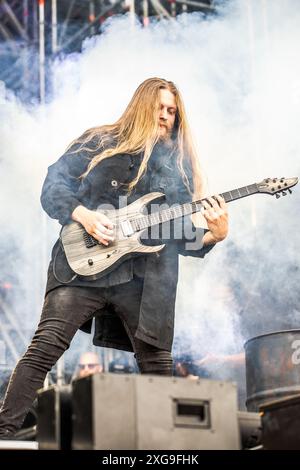 Milan Italie. 07 juillet 2024. Le groupe de metalcore suédois IMMINENCE se produit sur scène à l'Ippodromo SNAI San Siro pendant le 'I-Days Milano Coca-Cola Festival 2024'. Crédit : Rodolfo Sassano/Alamy Live News Banque D'Images