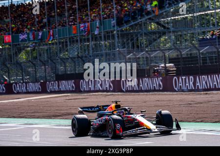 Silverstone, Royaume-Uni. 07 juillet 2024. Max Verstappen (NED) - Oracle Red Bull Racing - Red Bull RB20 - Honda RBPT lors de la course le jour 4, dimanche 7 juillet 2024 du Grand prix de formule 1 qatar Airways british 2024, prévu sur le circuit de silverstone du 5 au 7 juillet 2024. (Photo de Alessio de Marco/Sipa USA) crédit : Sipa USA/Alamy Live News Banque D'Images