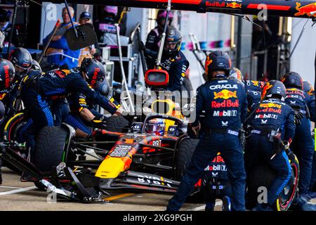 Silverstone, Royaume-Uni. 07 juillet 2024. Max Verstappen (NED) - Oracle Red Bull Racing - Red Bull RB20 - Honda RBPT lors de la course le jour 4, dimanche 7 juillet 2024 du Grand prix de formule 1 qatar Airways british 2024, prévu sur le circuit de silverstone du 5 au 7 juillet 2024. (Photo de Alessio de Marco/Sipa USA) crédit : Sipa USA/Alamy Live News Banque D'Images