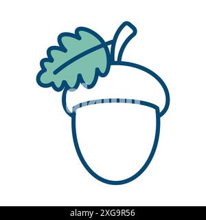modèle de conception de vecteur d'icône acorn en fond blanc Illustration de Vecteur