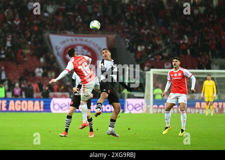 Porto Alegre, Brésil. 7 juillet 2024. Fabrício Bustos de l'Internacional pendant le championnat brésilien Un match de football 2024, au stade Beira-Rio, à Porto Alegre, Brésil. Crédit : Ronaldo Funari/Alamy Live News Banque D'Images