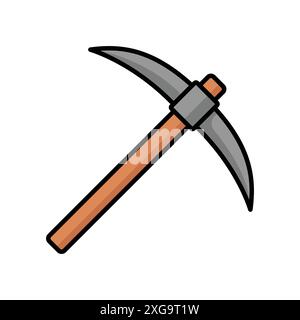 modèle de conception de vecteur d'icône de pioche en fond blanc Illustration de Vecteur