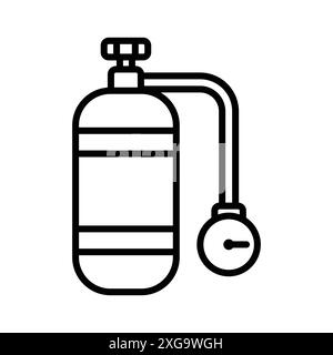 modèle de conception de vecteur d'icône de réservoir d'air en fond blanc Illustration de Vecteur