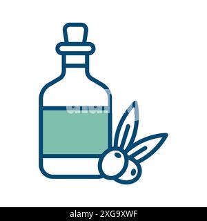 modèle de conception de vecteur d'icône d'huile d'olive en fond blanc Illustration de Vecteur