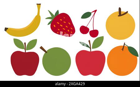 fruit, illustration, iconsmfeedm, conception plate Banque D'Images