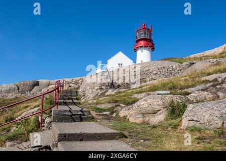 Le phare de Lindesnes Fyr en Norvège Banque D'Images