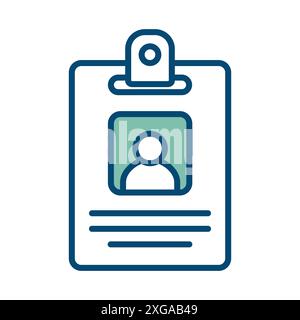 modèle de conception de vecteur d'icône de carte d'identité en fond blanc Illustration de Vecteur