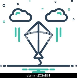 Icône pour makar sankranti, kite Illustration de Vecteur