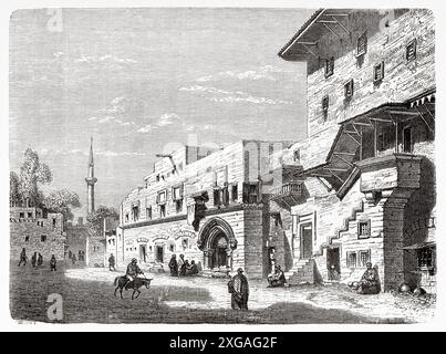 Rue des Juifs, Rhodes, Grèce. Voyage à l'île de Rhodes, 1844 par Eugène Napoléon Flandin (1809-1889) le Tour du monde 1862 Banque D'Images