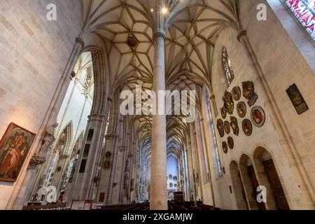 Allées sud orientées à l'est, église luthérienne, Ulm Minster située à Ulm, État du Bade-Württemberg, Allemagne. Banque D'Images