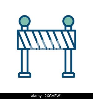 modèle de conception de vecteur d'icône de barrière de route en fond blanc Illustration de Vecteur