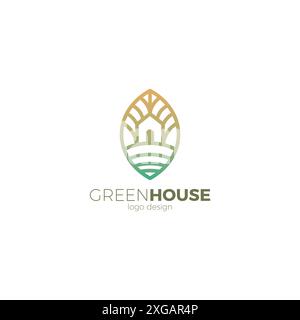 Illustration vectorielle du logo Green House. Logo Home Leaf Illustration de Vecteur