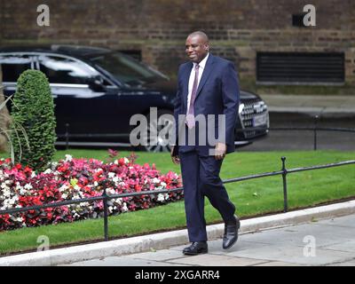 Londres, Royaume-Uni, 5 juillet 2024. David Lammy, secrétaire d'État nouvellement nommé aux Affaires étrangères, au Commonwealth et au développement, arrive au 10 Downing Street, à Londres, au Royaume-Uni Banque D'Images