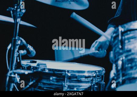 Copenhague, Danemark. 07 juillet 2024. Le batteur et compositeur britannique Tom Skinner donne un concert à l'hôtel Cecil pendant le Copenhagen Jazz Festival 2024 à Copenhague. Crédit : Gonzales photo/Alamy Live News Banque D'Images