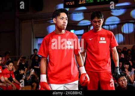 Tokyo, Japon. 25 juin 2024. Le Japonais Yuta Sakai entre sur le ring avant son premier match professionnel des poids lourds 8R au Korakuen Hall à Tokyo, Japon, le 25 juin 2024. Crédit : Hiroaki Finito Yamaguchi/AFLO/Alamy Live News Banque D'Images