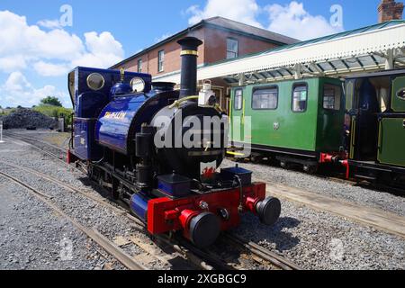 No 1, Tal y Llyn, voie étroite, vapeur, locomotive, gare de Tywyn Wharf, Banque D'Images