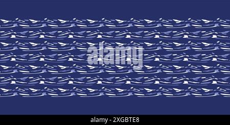 Fond de modèle sans couture de vecteur abstrait à effet de point bleu Indigo. Motif masculin moderne pour un motif imprimé à la main tendance. Illustration de Vecteur