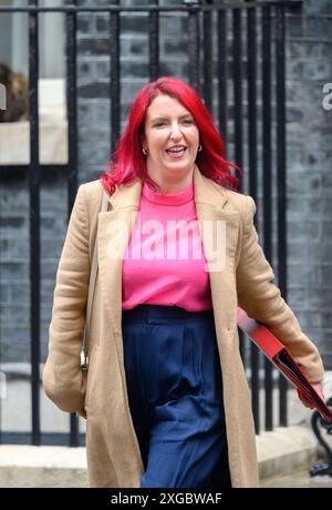 Louise Haigh députée - secrétaire d'État aux Transports - quittant le 10 Downing Street après la première réunion du Cabinet de Keir Starmer en tant que premier ministre. 7 juillet Banque D'Images