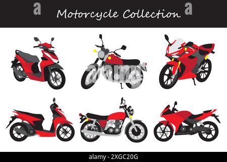 collection moto. moto dans différentes poses. Illustration vectorielle. Illustration de Vecteur